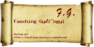 Fasching Gyöngyi névjegykártya