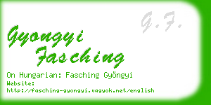 gyongyi fasching business card